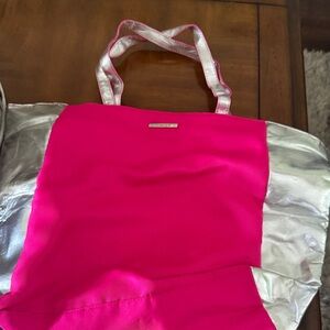 Pink and Silver Tote Bag
